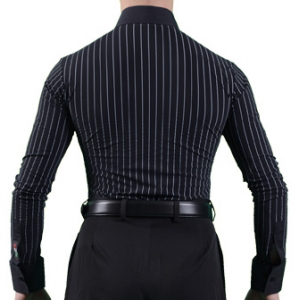 Men's American Smooth Shirt, Black/White Stripes