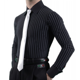 Men's American Smooth Shirt, Black/White Stripes